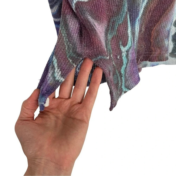 Handmade Geode Tie Dye Thermal Tee Tunic Womens XS Oversized UO Urban Outfitters - Picture 5 of 12